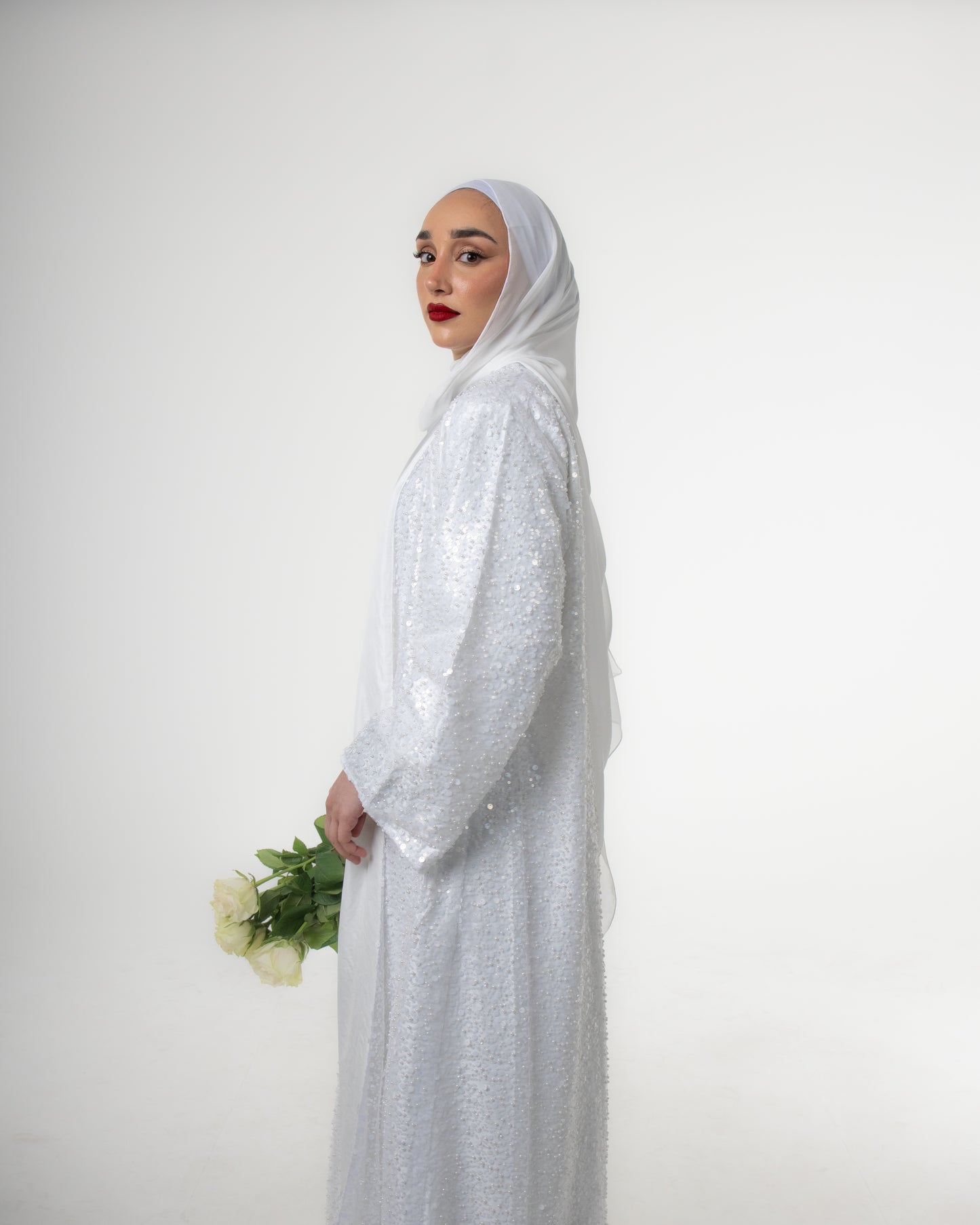 Pearl Abaya - ivory white