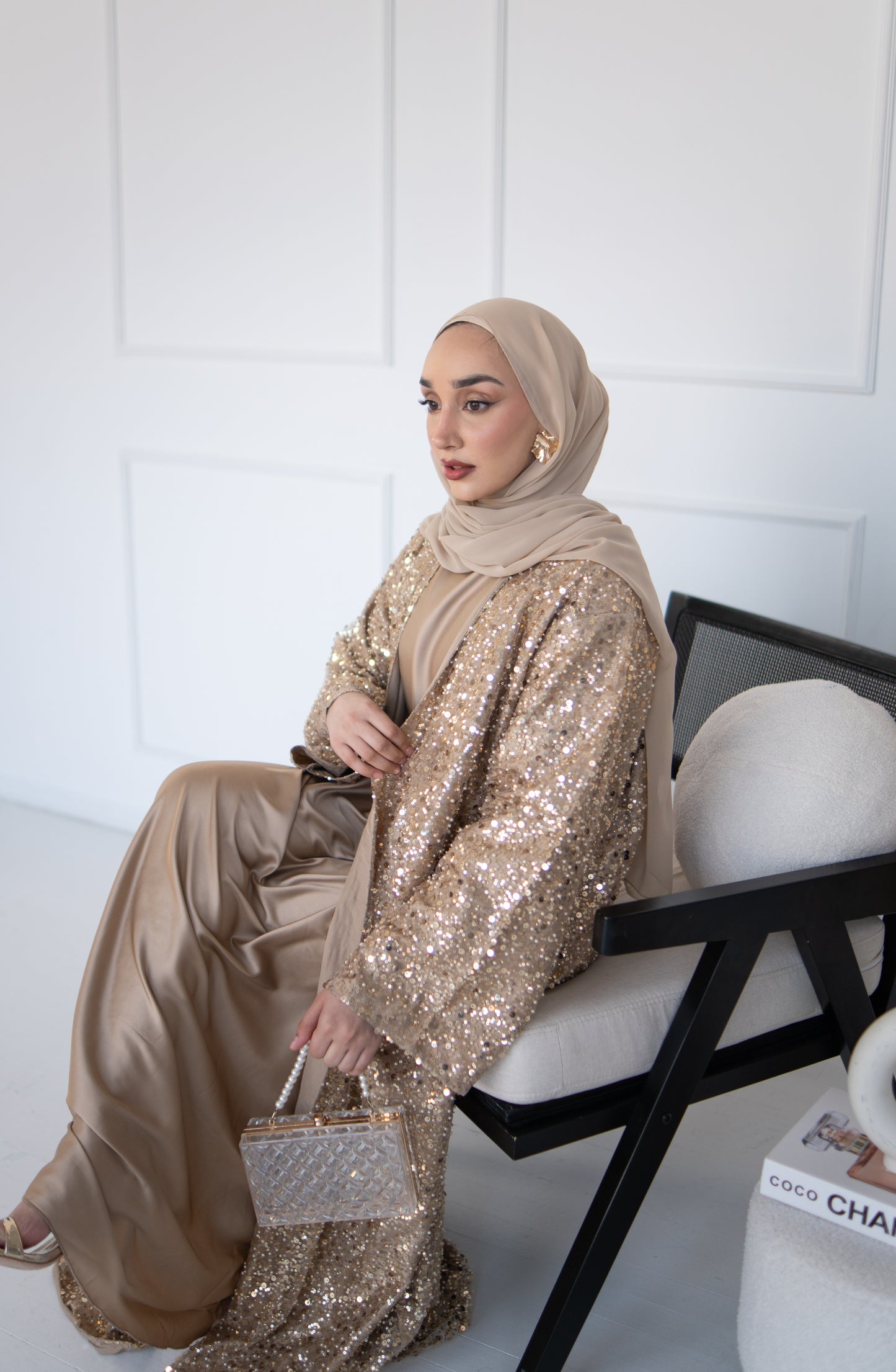 Pearl Abaya - champagne