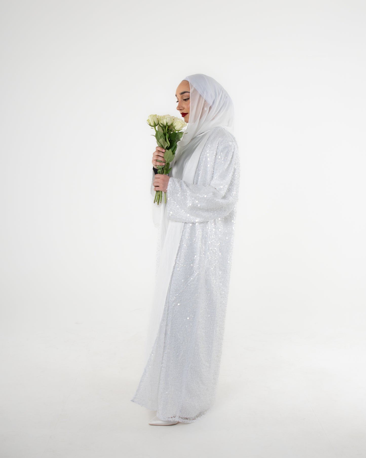 Pearl Abaya - ivory white