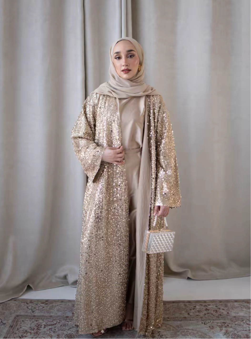 Pearl Abaya - champagne