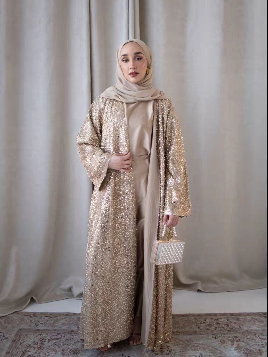 Pearl Abaya - champagne