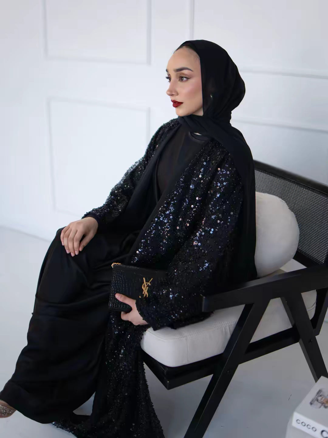 Pearl abaya - Black